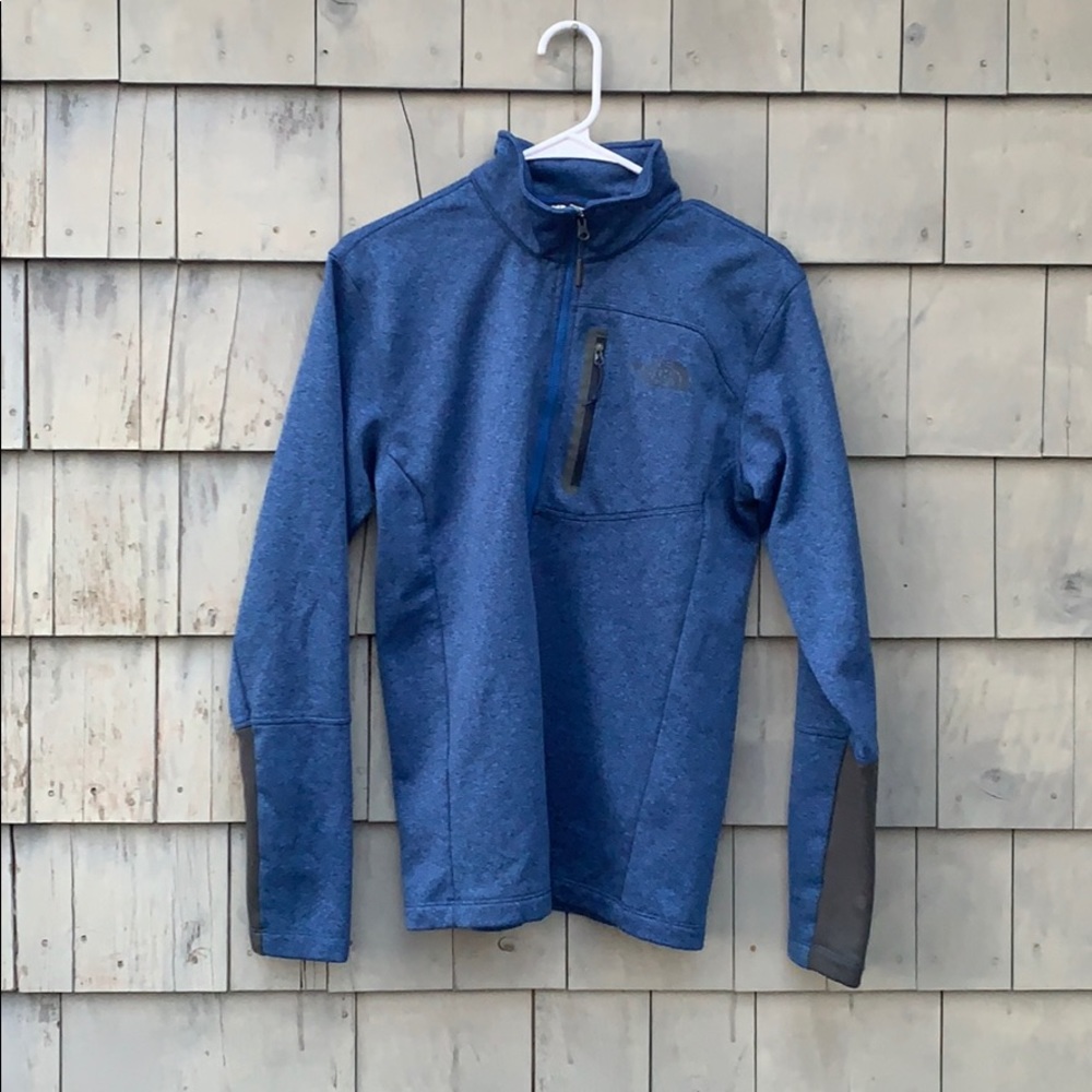 EUC northface men’s Small blue and grey 1/2 zip
